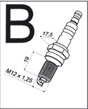 B Shell Spark Plug Dimension