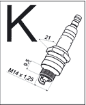 K Shell Spark Plug Dimension
